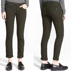 Rag & Bone Jeans Women 28 Aged Dark Olive‎ Green Skinny Leg Ankle The Dre Pants
